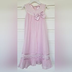 Bonnie Jean Pink/White Dress with Matching Hat!!!